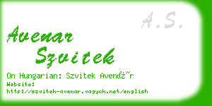 avenar szvitek business card
